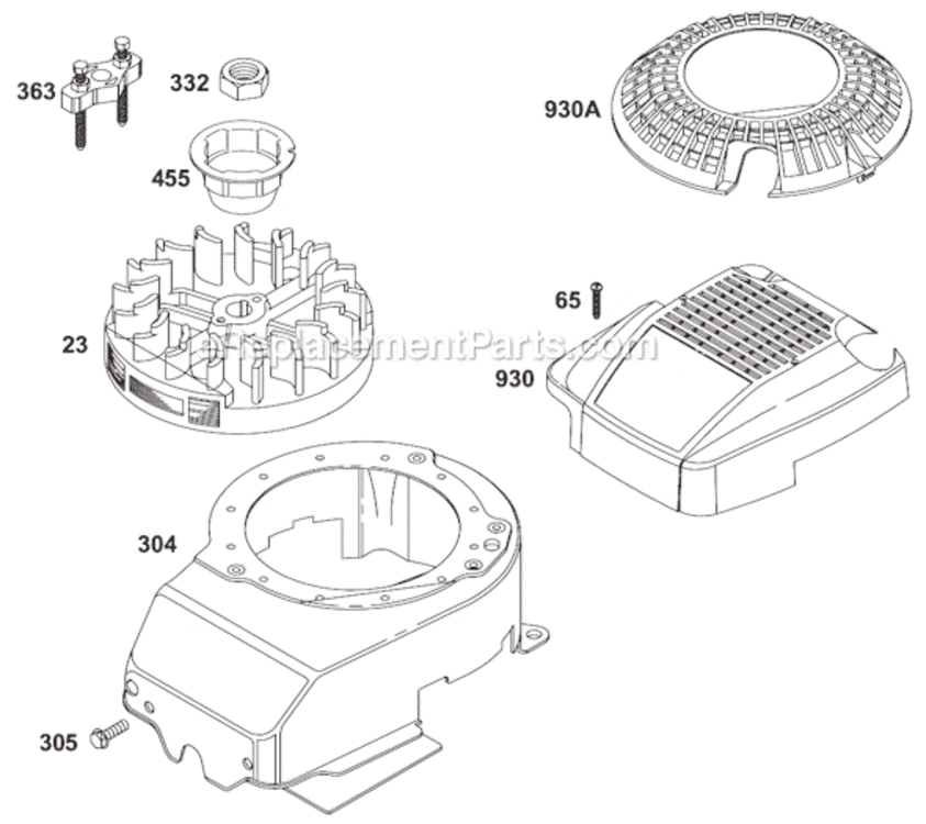 Page H Diagram and Parts List for 12B800  Briggs and Stratton Engine